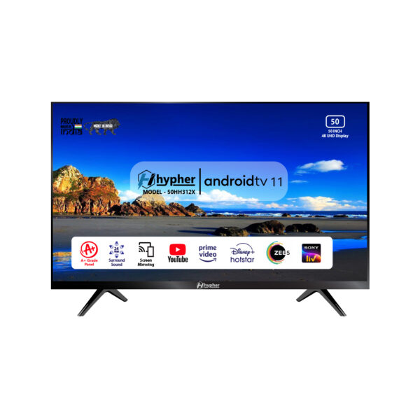 Hypher 108 cm (50 inches) 4K Ultra HD Smart LED TV 50HH324X (Black)