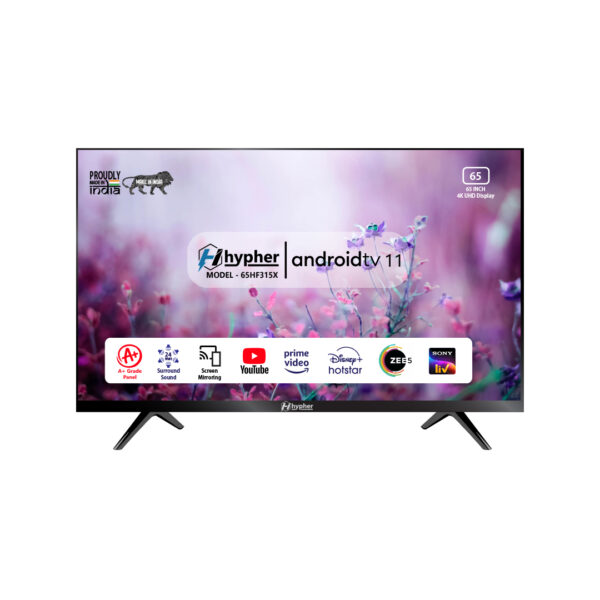 Hypher 165 cm (65 inches) 4K Ultra HD Smart LED TV 65H5315X (Black)